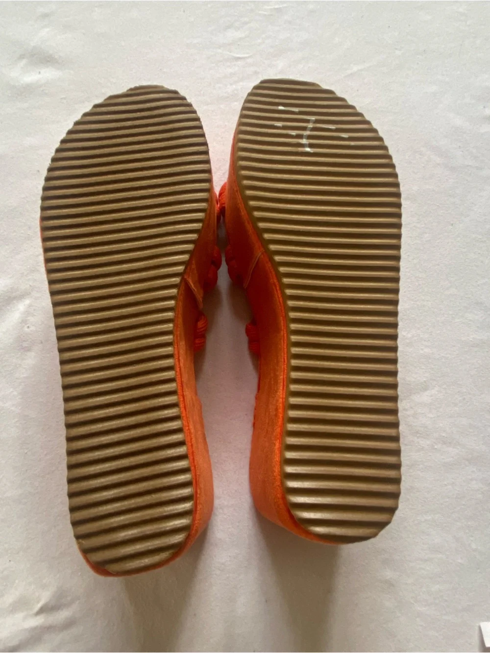 Orange Platform Knot-Detail Women's Sandals